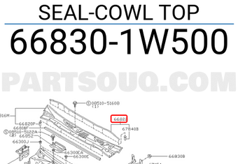 Nissan 668301W500 SEAL-COWL TOP