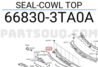 Nissan 668303TA0A SEAL-COWL TOP