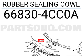 Nissan 668304CC0A RUBBER SEALING COWL