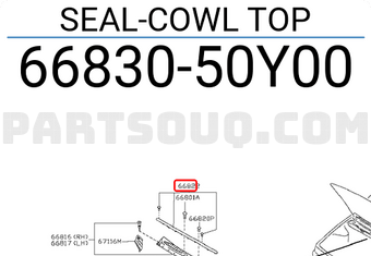 Nissan 6683050Y00 SEAL-COWL TOP