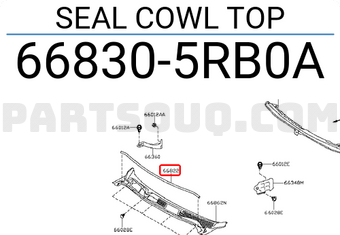 Nissan 668305RB0A SEAL COWL TOP