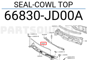 Nissan 66830JD00A SEAL-COWL TOP