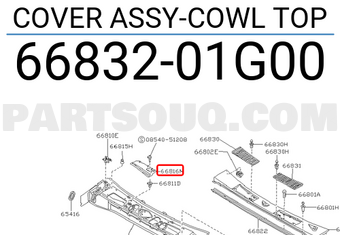 Nissan 6683201G00 COVER ASSY-COWL TOP