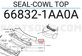 Nissan 668321AA0A SEAL-COWL TOP