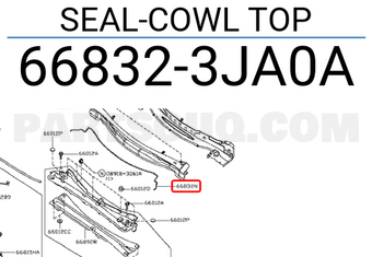 Nissan 668323JA0A SEAL-COWL TOP