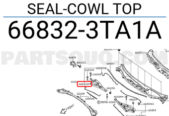 Nissan 668323TA1A SEAL-COWL TOP