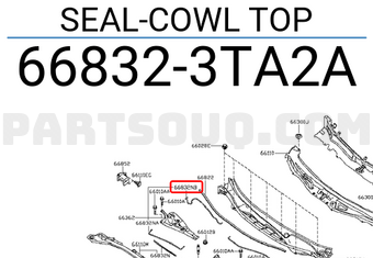 Nissan 668323TA2A SEAL-COWL TOP