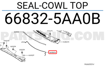 Nissan 668325AA0B SEAL-COWL TOP