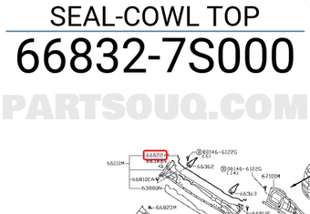 Nissan 668327S000 SEAL-COWL TOP