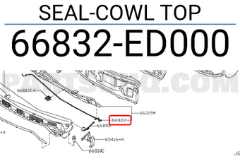 Nissan 66832ED000 SEAL-COWL TOP