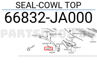 Nissan 66832JA000 SEAL-COWL TOP