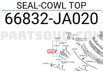Nissan 66832JA020 SEAL-COWL TOP