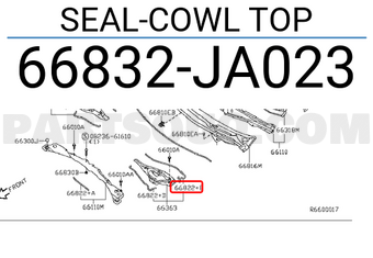 Nissan 66832JA023 SEAL-COWL TOP