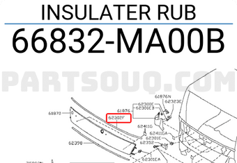 Nissan 66832MA00B INSULATER RUB
