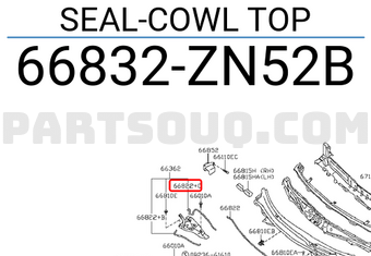 Nissan 66832ZN52B SEAL-COWL TOP