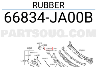Nissan 66834JA00B RUBBER