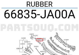 Nissan 66835JA00A RUBBER
