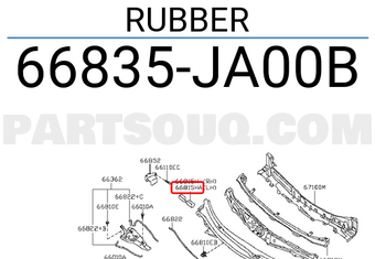 Nissan 66835JA00B RUBBER
