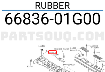 Nissan 6683601G00 RUBBER