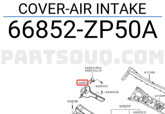 Nissan 66852ZP50A COVER-AIR INTAKE