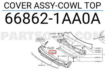 Nissan 668621AA0A COVER ASSY-COWL TOP