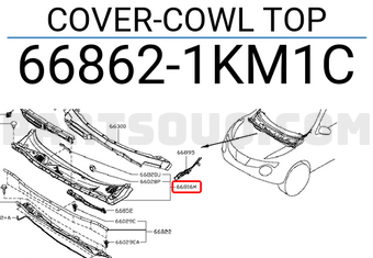Nissan 668621KM1C COVER-COWL TOP