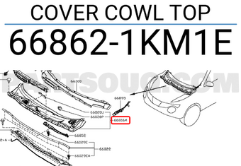 Nissan 668621KM1E COVER COWL TOP