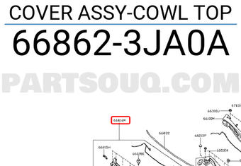 Nissan 668623JA0A COVER ASSY-COWL TOP