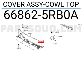 Nissan 668625RB0A COVER ASSY-COWL TOP
