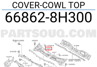 Nissan 668628H300 COVER-COWL TOP