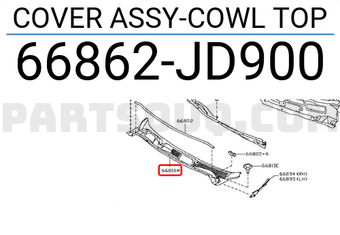 Nissan 66862JD900 COVER ASSY-COWL TOP