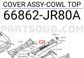 Nissan 66862JR80A COVER ASSY-COWL TOP