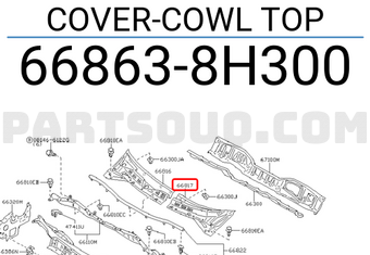 Nissan 668638H300 COVER-COWL TOP