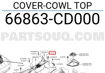 Nissan 66863CD000 COVER-COWL TOP