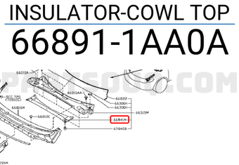 Nissan 668911AA0A INSULATOR-COWL TOP