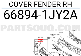 Nissan 668941JY2A COVER FENDER RH