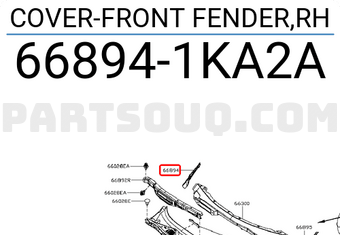 Nissan 668941KA2A COVER-FRONT FENDER,RH