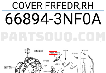 Nissan 668943NF0A COVER FRFEDR,RH
