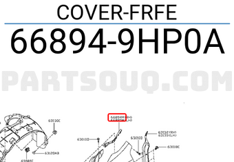 Nissan 668949HP0A COVER-FRFE
