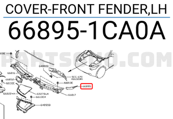 Nissan 668951CA0A COVER-FRONT FENDER,LH