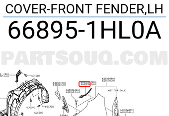 Nissan 668951HL0A COVER-FRONT FENDER,LH