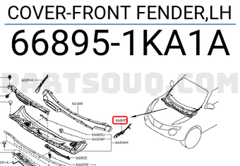 Nissan 668951KA1A COVER-FRONT FENDER,LH