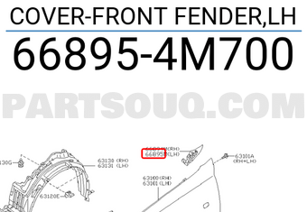 Nissan 668954M700 COVER-FRONT FENDER,LH
