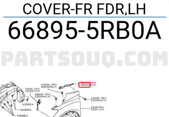 Nissan 668955RB0A COVER-FR FDR,LH