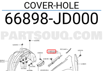 Nissan 66898JD000 COVER-HOLE