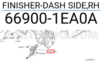Nissan 669001EA0A FINISHER-DASH SIDE,RH