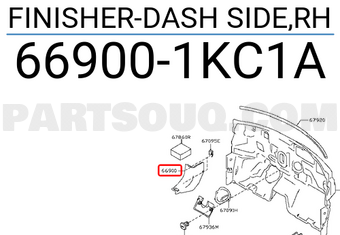 Nissan 669001KC1A FINISHER-DASH SIDE,RH