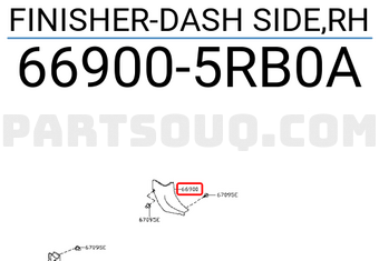 Nissan 669005RB0A FINISHER-DASH SIDE,RH
