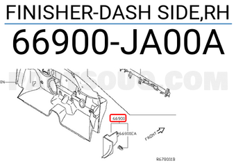 Nissan 66900JA00A FINISHER-DASH SIDE,RH