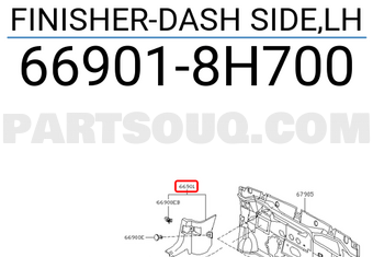Nissan 669018H700 FINISHER-DASH SIDE,LH